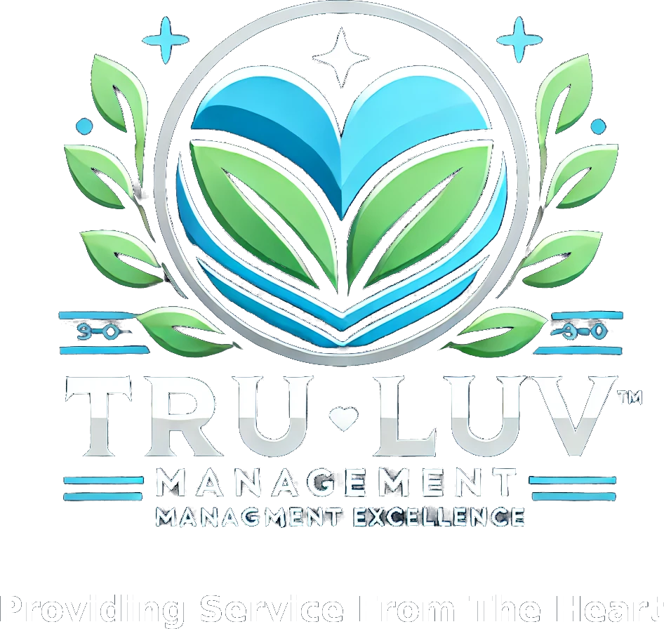 Tru Luv heart and leaves logo